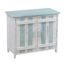 Credenza 2 Ante in Legno 62x30x53cm Mare Azzurro e Bianco