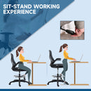 Sedia da Ufficio Operativa 59x65x110-130 cm in Tessuto Nera