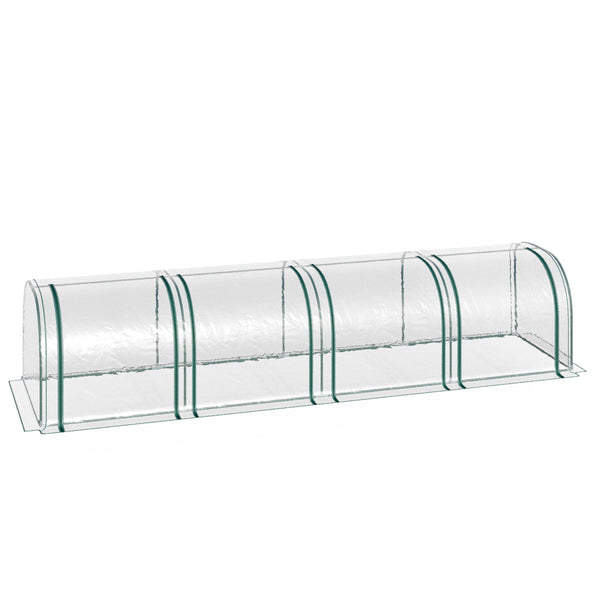 sconto Serre de jardin tunnel 395x100x80 cm Anti UV en acier et PVC transparent