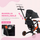Passeggino Triciclo 3 in 1 con Sedile Girevole 360° Rosso