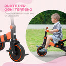 Passeggino Triciclo 3 in 1 con Sedile Girevole 360° Rosso