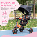 Passeggino Triciclo 3 in 1 con Sedile Girevole 360° Rosso