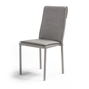 Set 2 sedie Imbottite 45x59x95 cm In Tessuto Effetto Pelle  Vincent Grigio Perla