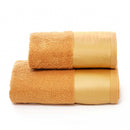 Set Spugna Asciugamani Viso + Ospite con Balza in Raso Garrini Hope Bronzo