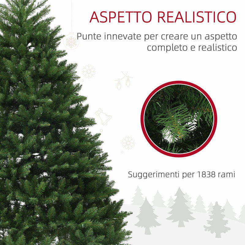 Albero di Natale Artificiale 195 cm 1838 Rami con Apertura Automatica Verde 