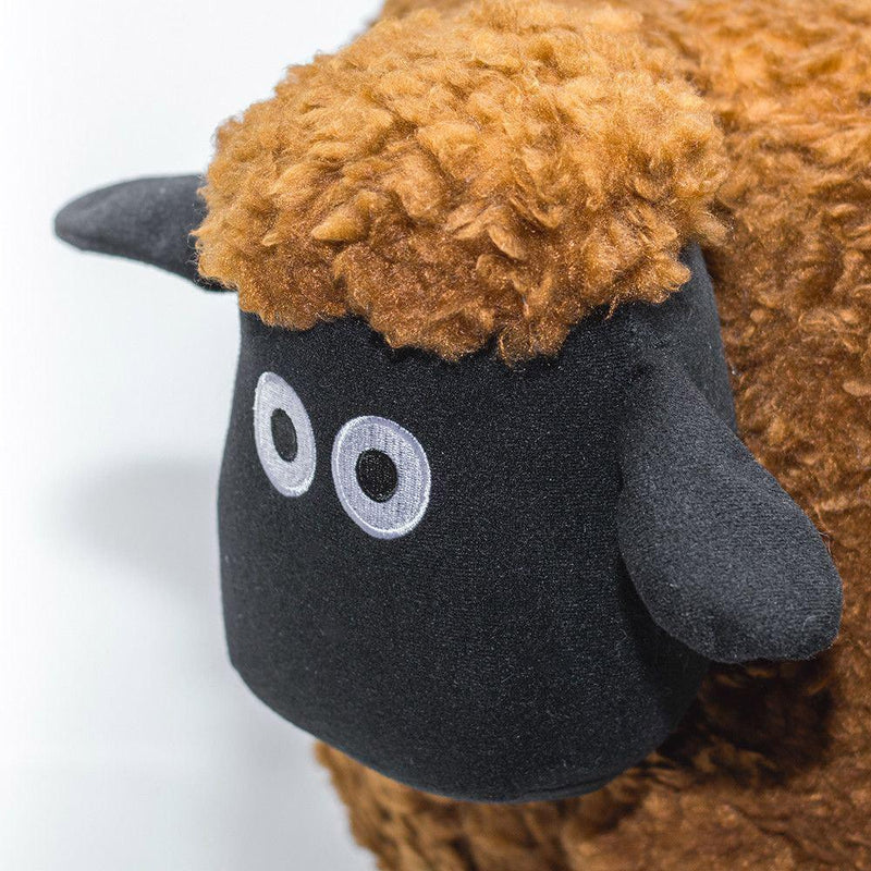 Sgabello Pouf Poggiapiedi per Bambini 63x36x42 cm Pecora Marrone Divina Home