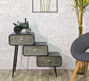 Mobiletto 3 Cassetti Iron School 86x29,5x71 cm in Ferro Grigio
