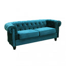 Divano 3  Posti Chesterfield 197x74x82 h cm in Velluto Blu