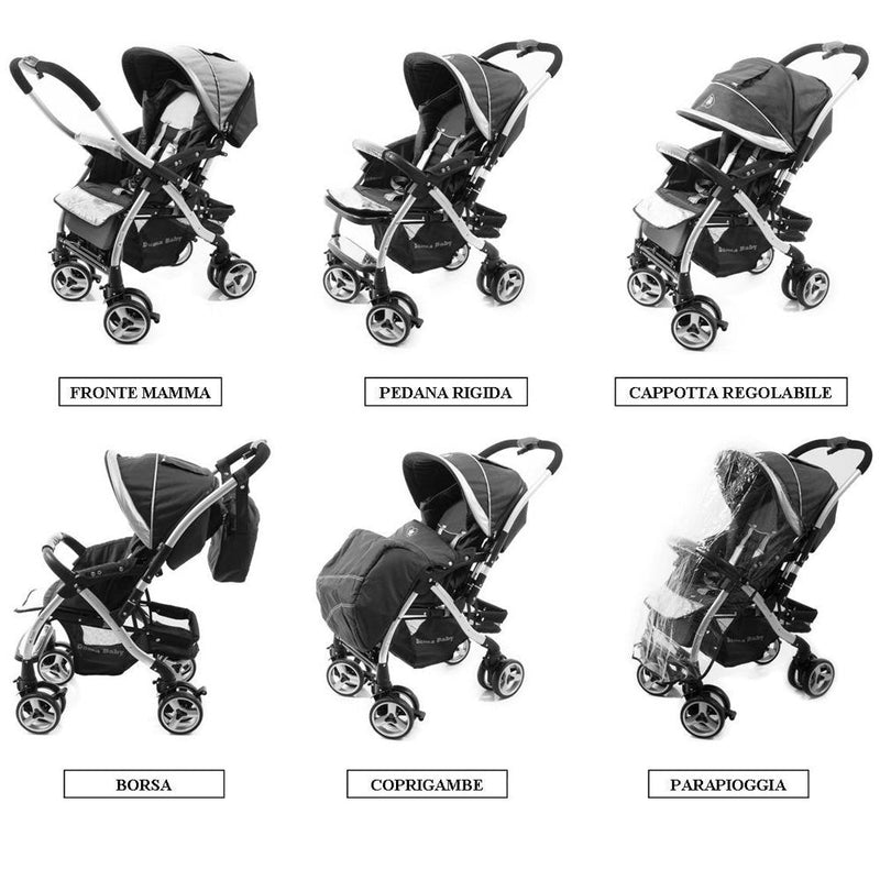 Passeggino Leggero per Bambini Reversibile Trupia Z8 Azzurro