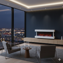 Camino Elettrico da Parete o Incasso Alaro Plus 127x18x52 cm Effetto Fiamma Telecomando in MDF Bianco