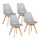 Lot de 4 chaises 53,5x48,5x83 cm en polypropylène et simili cuir Candice Grey
