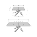 Tavolo Allungabile 140-244x90x77 cm Volantis Premium Cashmere Telaio Antracite 