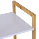 Scaffale Portaoggetti in Legno 32x30x100 cm Naturale e Bianco 