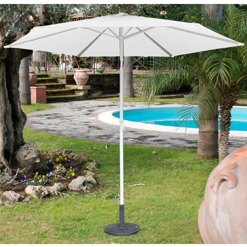 Parasol Rond Blanc 3M Mât Central en Aluminium Ouverture à Manivelle  prezzo
