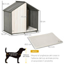 Cuccia per Cani a Casetta 83,5x54x82,5 cm in in Legno di Pino Grigio e Bianco