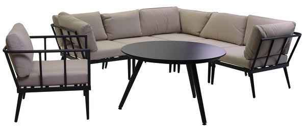 online Salon de jardin en aluminium noir Adami Chicago