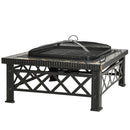Berbecue a Legna 76x76x47 cm in Metallo Nero