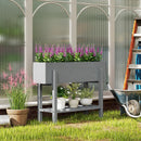 Fioriera Rialzata 100x30x70,5 cm con Ripiano Inferiore e 2 Fori di Drenaggio in Legno di Abete Grigio  