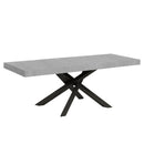 Tavolo Allungabile 200-460x90x77 cm Volantis Premium Cemento Telaio Antracite 