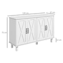 Mobile Multiuso 4 Ante 120x37x75 cm in MDF Bianco