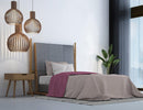 Set Lenzuola Sopra Sotto e Federe in Cotone Vinaceo Varie Misure