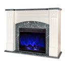 Camino Elettrico da Pavimento 90x115x32 cm Effetto Fiamma 1500W Magnolia & Lorance Ivory/dark gray