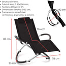 Sdraio da Giardino Ellittica 174x78x86 cm Telo in Textilene nero