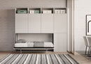 Letto Singolo a Scomparsa Composizione B Kando H226,7 Bianco Frassino con Materasso