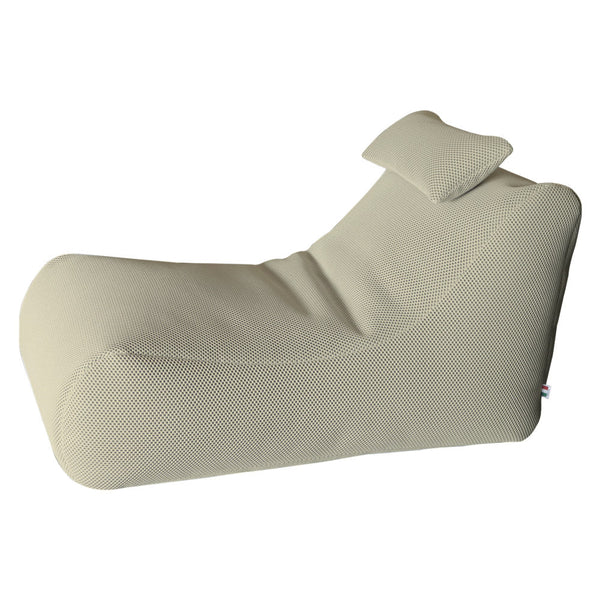 Chaise longue transat 120x70x65 cm avec coussin en polyester beige Armonia sconto