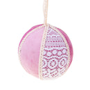 Set 6 Palline Decorative per Albero di Natale Tessuto Ø12 cm