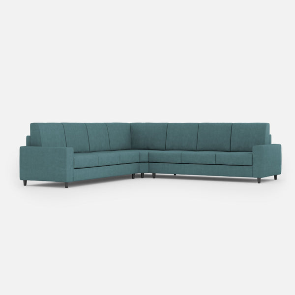 online Canapé d'angle Sakar 7 places 286x286x85 cm en tissu pétrole