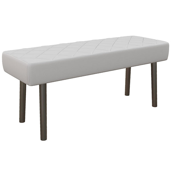 Panca Fondo Letto 100x35x45 cm in Finta Pelle Trapuntata e Gambe in Acciaio Grigio acquista