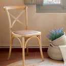 Set 4 Sedie Seduta in paglia 80x50x52 cm in Legno di Faggio Pompei Wood Natural