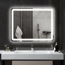 Specchio Bagno 70x90 cm LED Touch con Luce Dimmerabile a 3 Temperature e Antiappannamento      