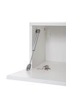 Parete Attrezzata Mobili Soggiorno 4 Mobili Sospesi in Melamina 28,7x31x139cm TFT Cube Bianco e Grigio