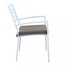 Poltrona Formentera con Cuscino 46x62x84 h cm in Alluminio Bianco