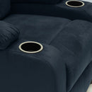 Poltrona Relax Reclinabile Manuale 100x76x94 cmin Microfibra Blu