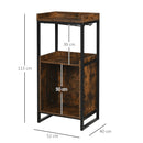 Mobile Portabottiglie Stile Industriale con Cantinetta Vini per 9 Bottiglie e Portacalici   Marrone