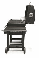 Barbecue a Carbone Carbonella Rettangolare 116x56 cm Galileo De Luxe Nero