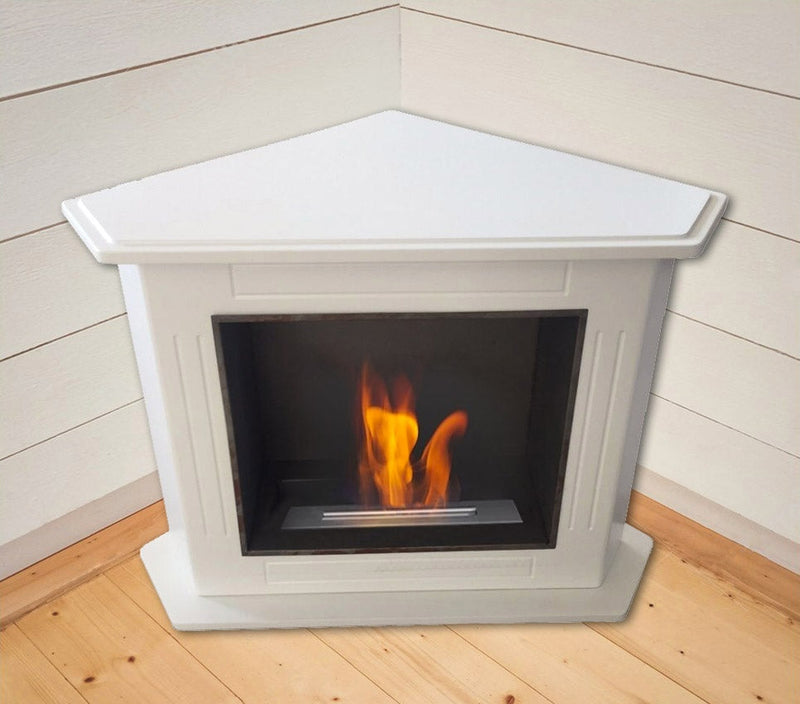 Camino a Bioetanolo da Pavimento Angolare 85x65 cm Vannini Donatello Bianco