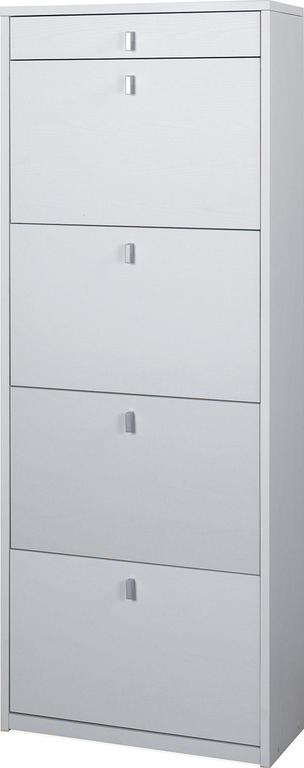 prezzo Meuble à Chaussures 4 Portes 1 Tiroir 63x164x29 cm Blanc Flammé