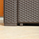 Set Salotto da Giardino Divano 2 Poltrone e Tavolino con Cuscini in Plastica Tortora