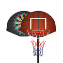 Canestro 2 in 1 Basket Regolabile 95-195 cm con Bersaglio Freccette Magnetico 
