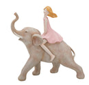 Statuetta Dolly su Elefante 22x10x21 cm in Resina Rosa