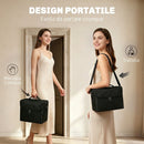 Beauty Case da Trucco 27,5x19,5x24,5 cm con 4 Contenitori Rimovibili e Tracolla in Tessuto Oxford Lavabile Nero      