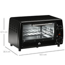 Fornetto Elettrico 10L 750W 36,5x26x22 cm Temperatura Regolabile e Timer Nero