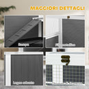 Gabbia per Conigli e Criceti da Interno 120x53x93 cm Rialzata con Vassoio Estraibile e Tetto Apribile in Legno Grigio      