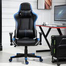 Sedia da Gaming Ergonomica 72x54x126-136 cm in PVC  Nera e Blu