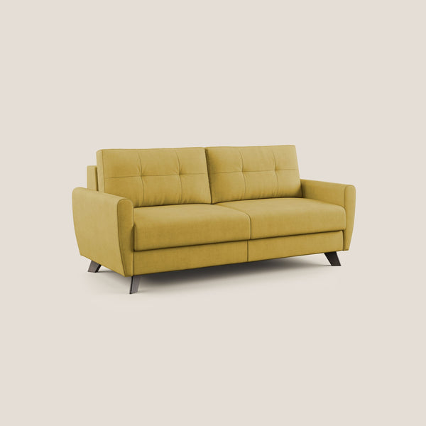 Canapé lit 2 places 168x97x96 cm en tissu jaune sconto