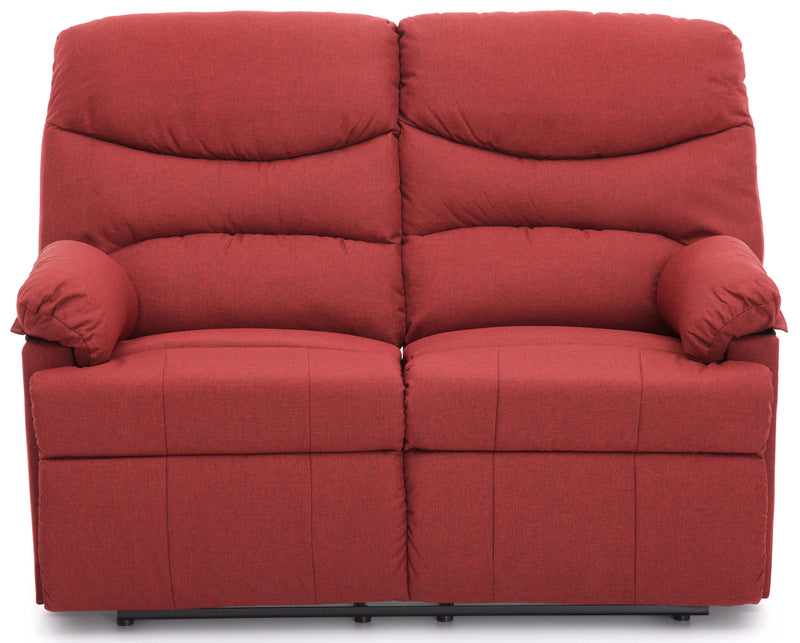 Divano Divanetto 2 Posti con Reclinatore Manuale in Tessuto Karol Rosso